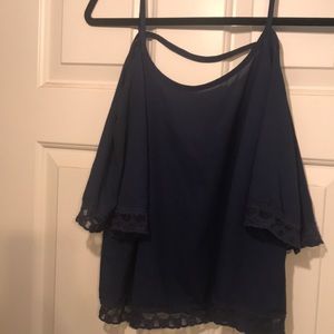 Blue, off the shoulder top